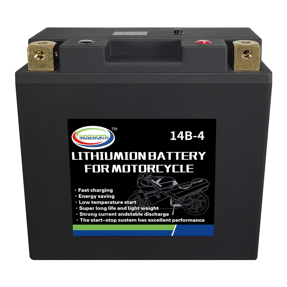 Motorcycle Battery 12V LiFePO4 Lithium Ion 4L-BS 160CCA Size-113x70x89mm Built-in BMS Board Lithium Phosphate Ion Battery