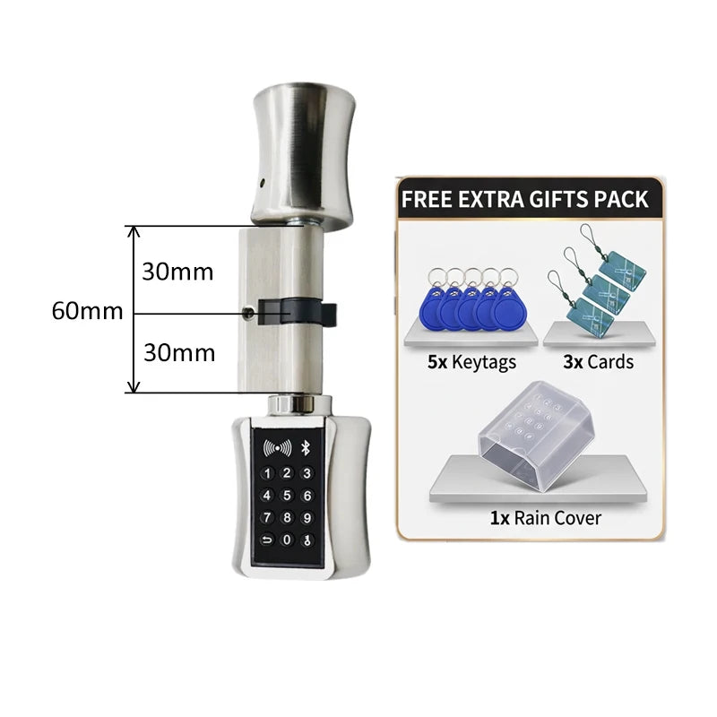 DIY Electronic Smart Door Lock Cylinder TTlock App Fingerprint Digital Keypad Card Unlock Keyless Home Security Lock EU Profile
