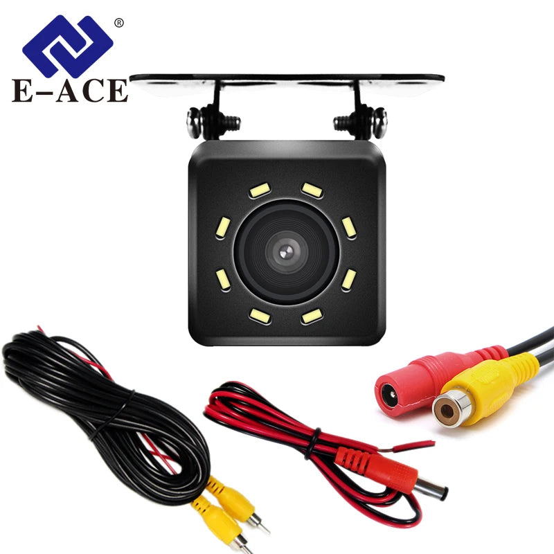 Car Rear View Camera 4/8/12 LED Night Vision Reversing Wide-angle Waterproof HD Reversing Image Universal Support Display 