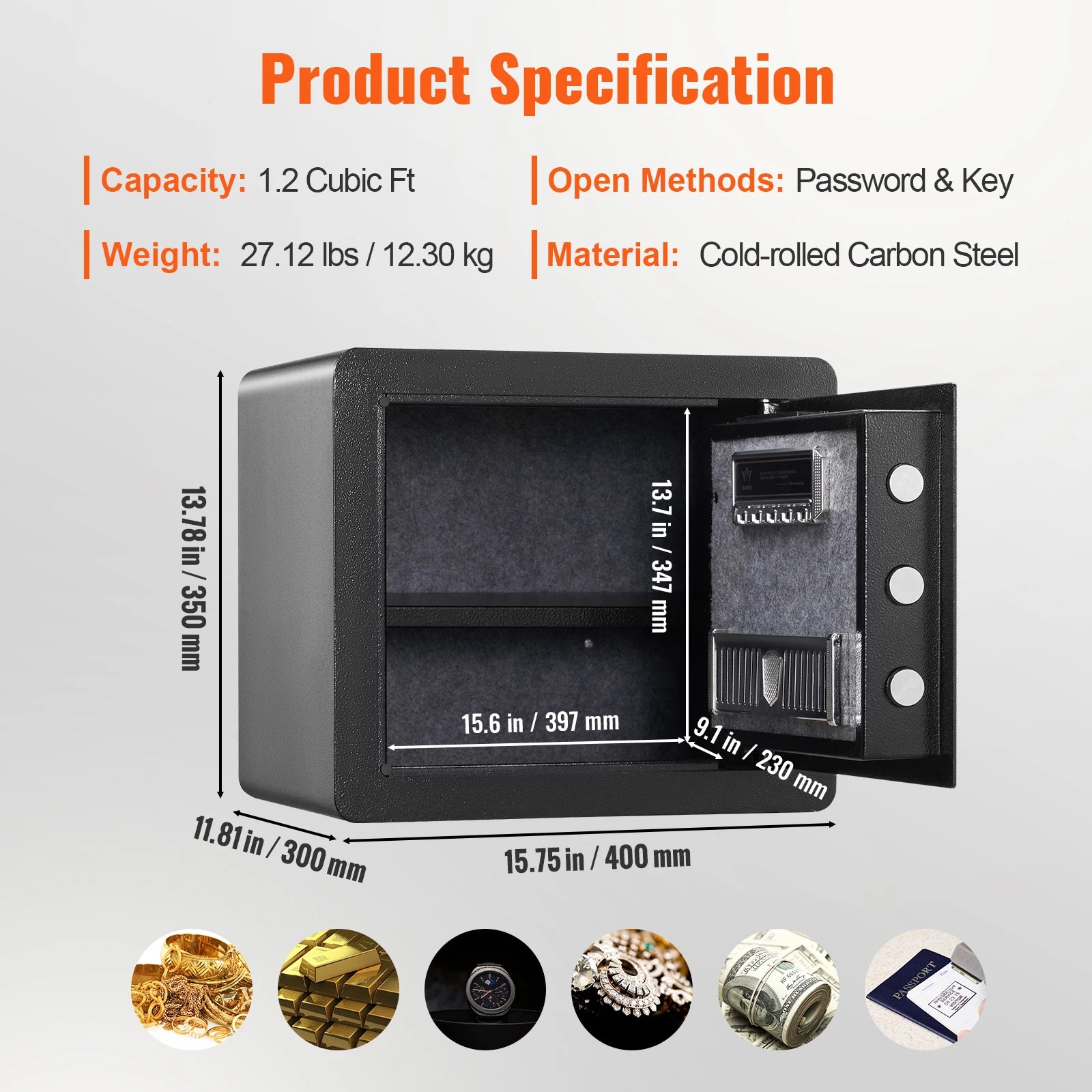 1.2 Cubic Feet Electronic Safe Box with Digital Access