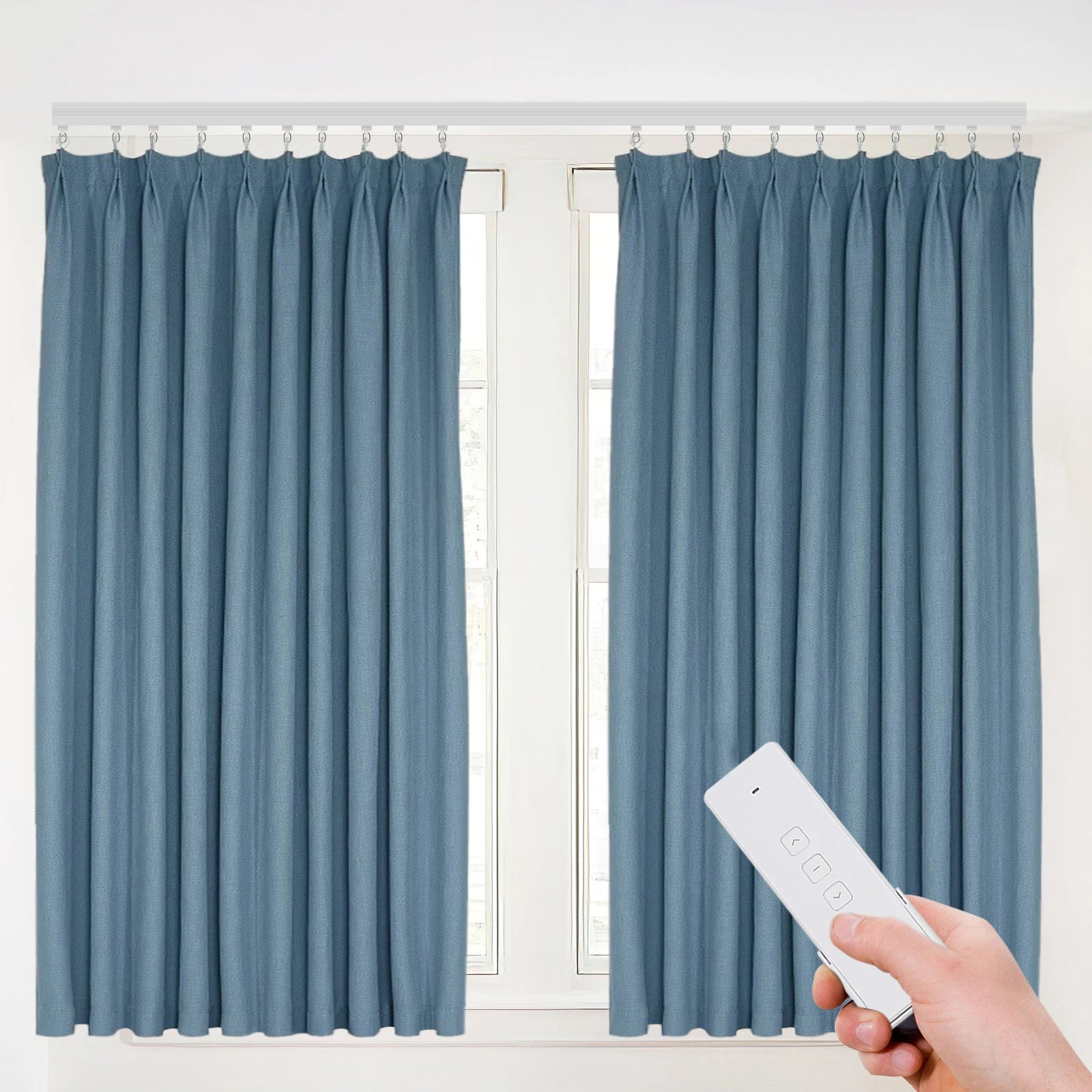 Smart Motorized Curtain Track with Remote, Timer & Quiet 13ft Rail