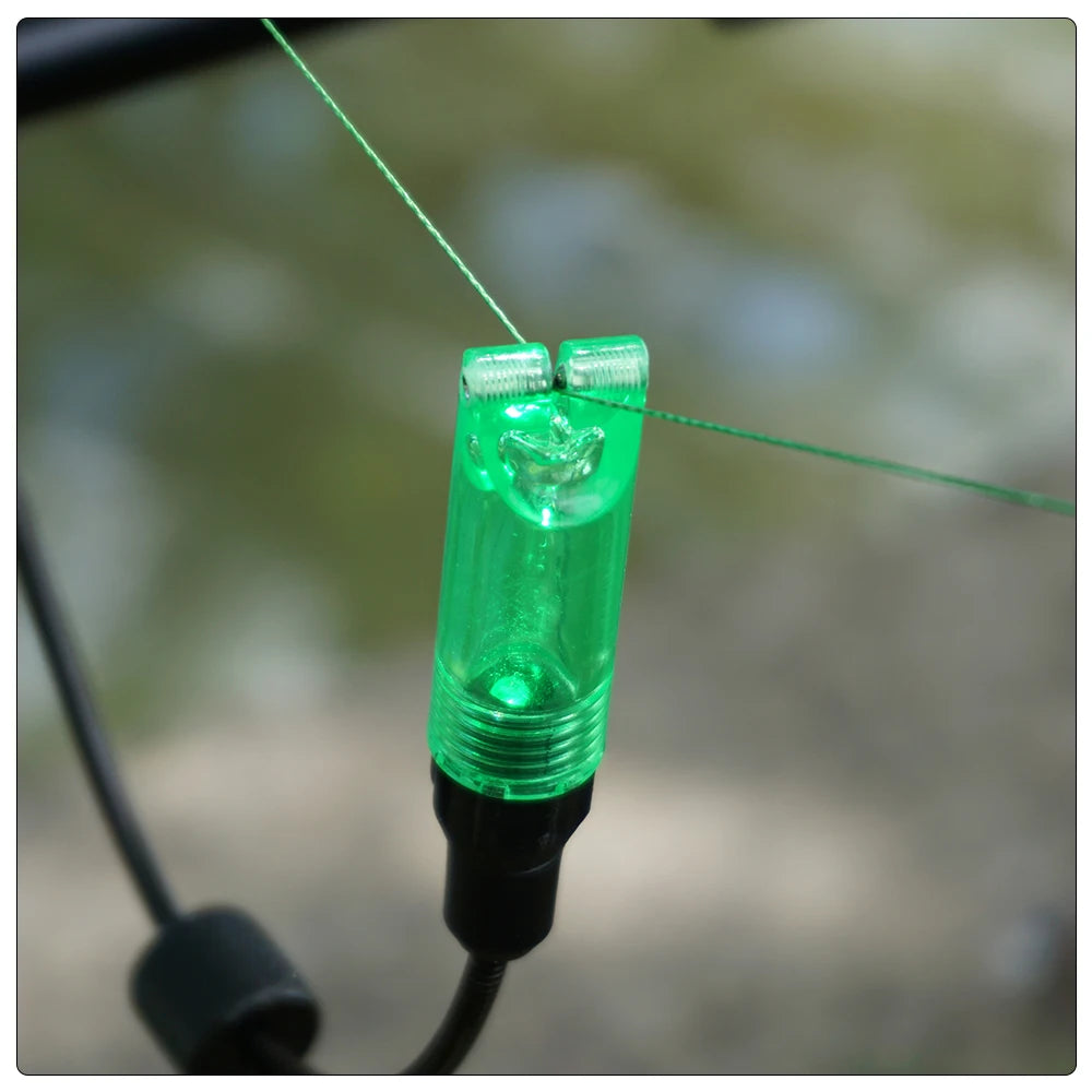 Hirisi B2032 Carp Fishing LED Swinger Drop Off Indicator Metals Soft Pole LED Light Bite Detection for Carp Coarse Fishing