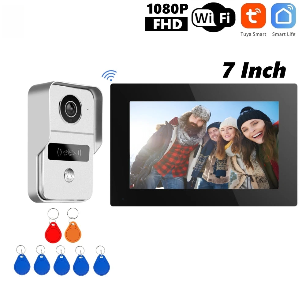 7 Inch Tuya Smart Wifi Video Entry Phone Intercom System 1080P Wireless Home Video Doorphone Doorbell RFID Card Unlock Apartment Spy-shop.com