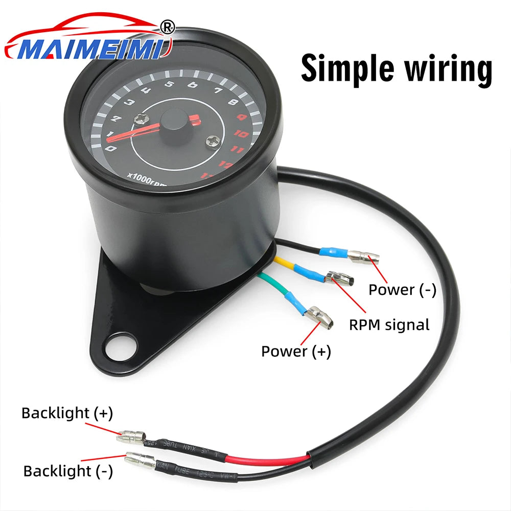 12V Motorcycle Tachometer with Backlight