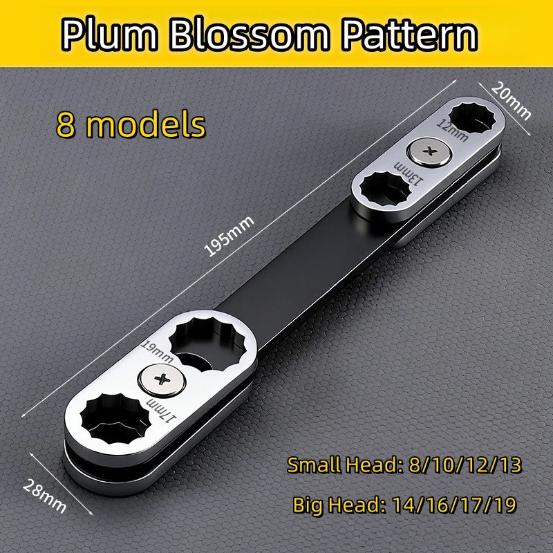 Multi-Size Rotating Wrench for Manual Repairs