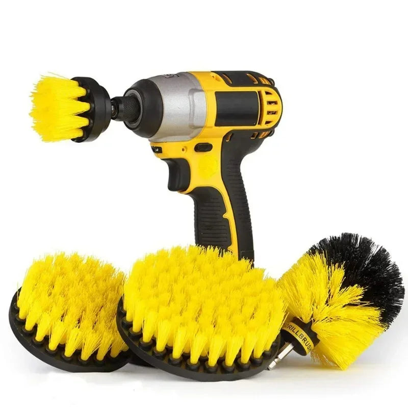 Electric Scrubber Brush Drill Brush Kit Power Drills Scrubber Brush For Carpet Glass Car Tires Nylon Brushes 2/3.5/4'' 