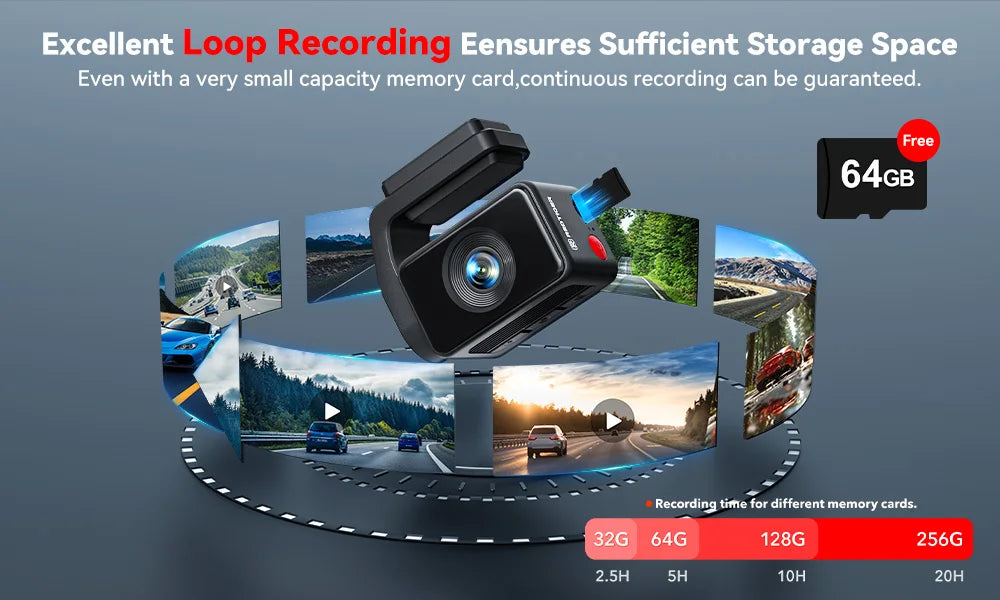 4K Front Dash Camera with GPS, WiFi, Night Vision