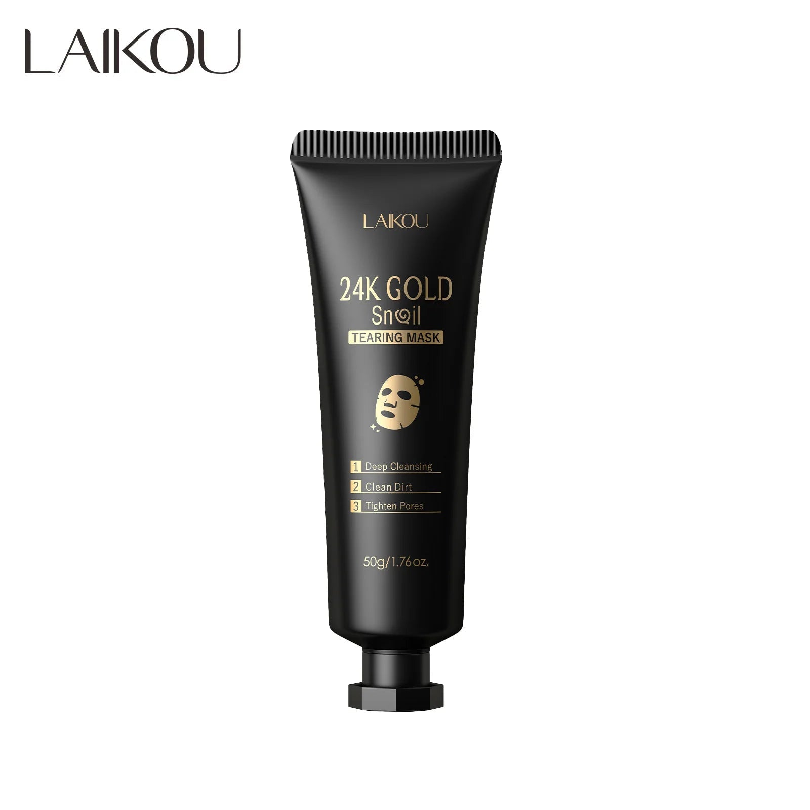 1/2/3pcs LAIKOU 24K Gold Snail Collagen Peel Off Tearing Face Mask Deep Cleansing Remove Blackhead Face Care Tear Off Mask 