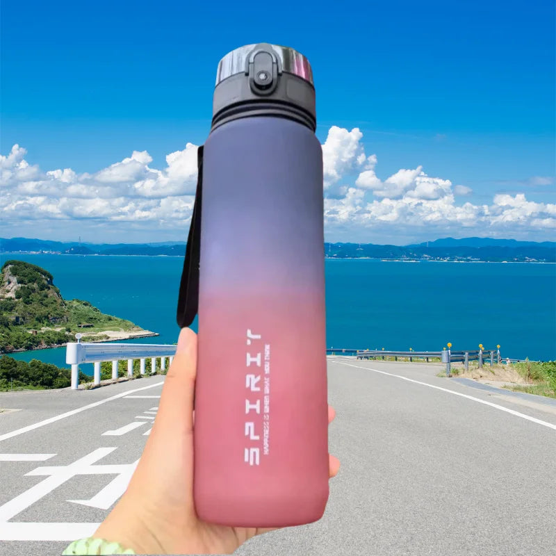 500ML/1000ML Large Capacity Sports Water Bottle Motivational Leak Proof Portable Reusable Plastic Cups Outdoor Travel Gym Jugs 