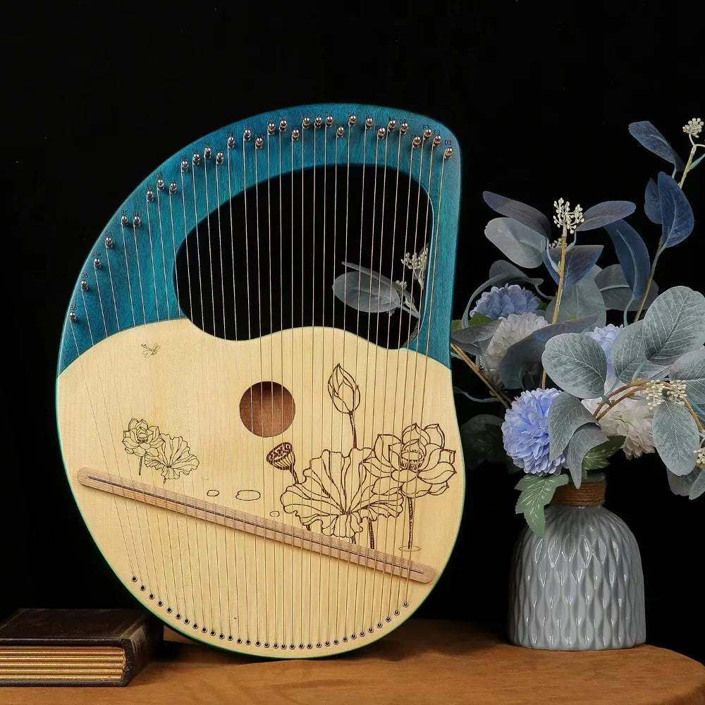 Mahogany Lyre Harp - String and Tuning Options