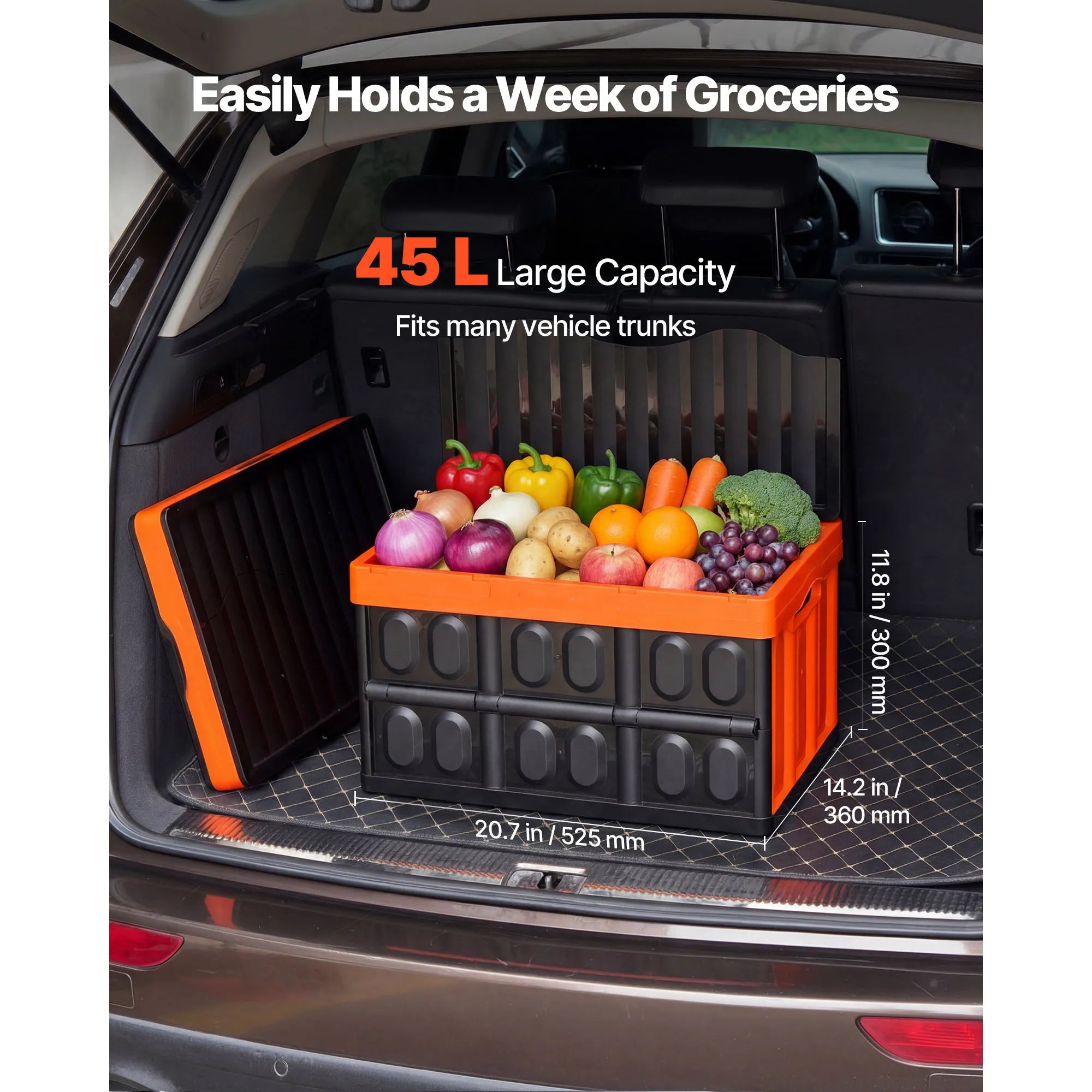 45L Hopfällbara Förvaringslådor (3-pack) Stapelbara Lådor med Lock