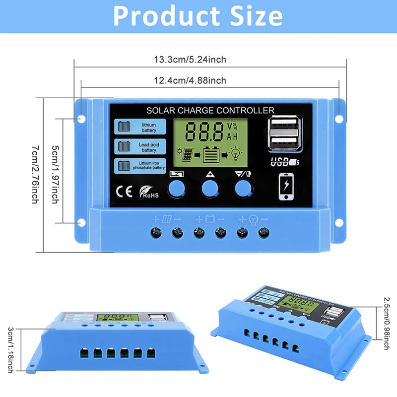 Contrôleur de charge solaire PWM 12/24 V - Options de modèle