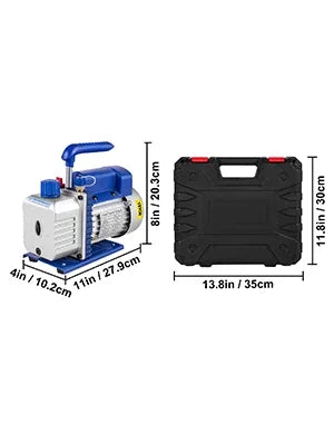 Vacuum Pump with Gauges for AC Refrigerant and HVAC Systems