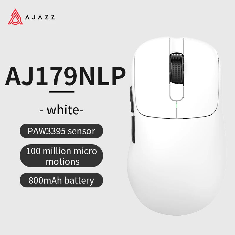 AJAZZ AJ179 PRO PAW3395 Lightweight Wired Wireless Mouse with Magnetic Charging Base Ergonomic Macro Gaming Mouse for PC Laptop 