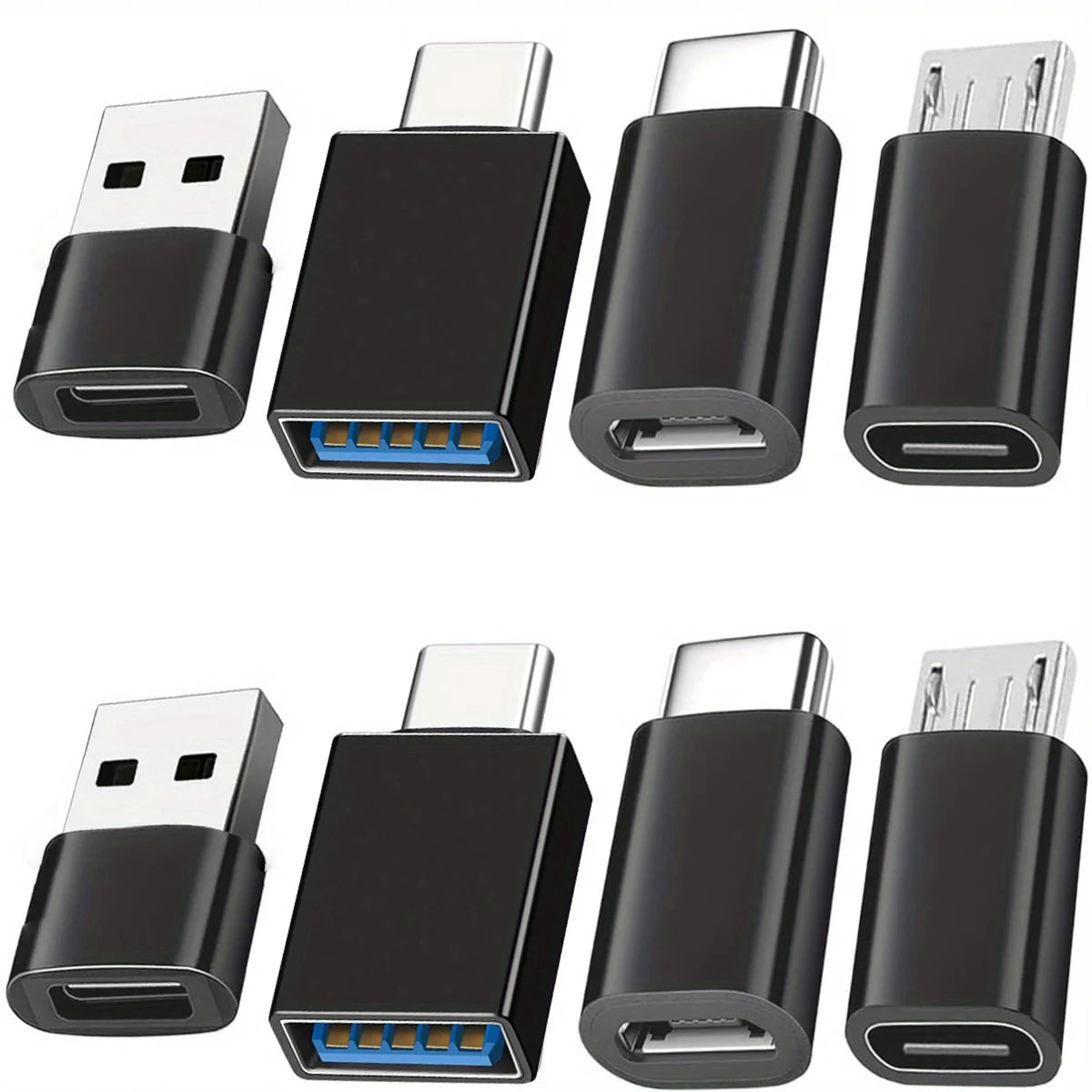 8er Pack USB 3.0 Typ C Weiblich zu USB Männlich Adapter OTG Micro USB zu USB-C Konverter Anschluss für Laptop Smartphone