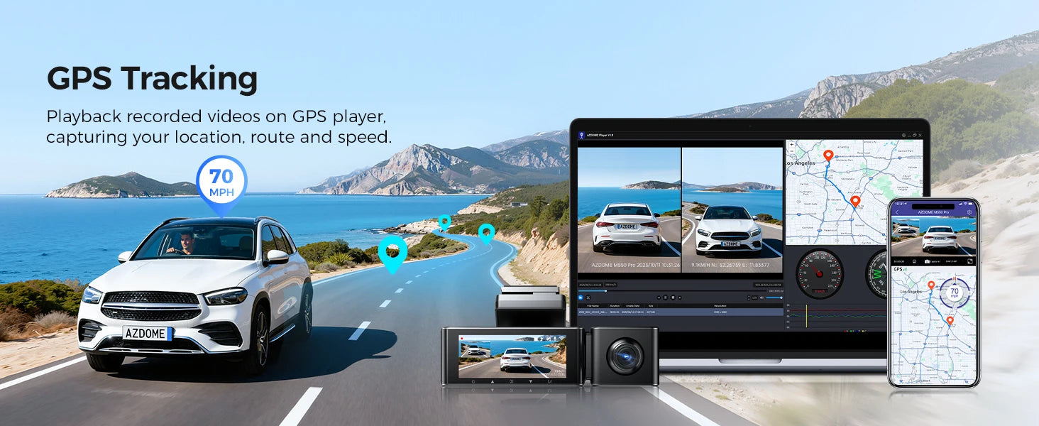 Двойна камера за кола отпред и отзад 4K 2.5K GPS Wi-Fi