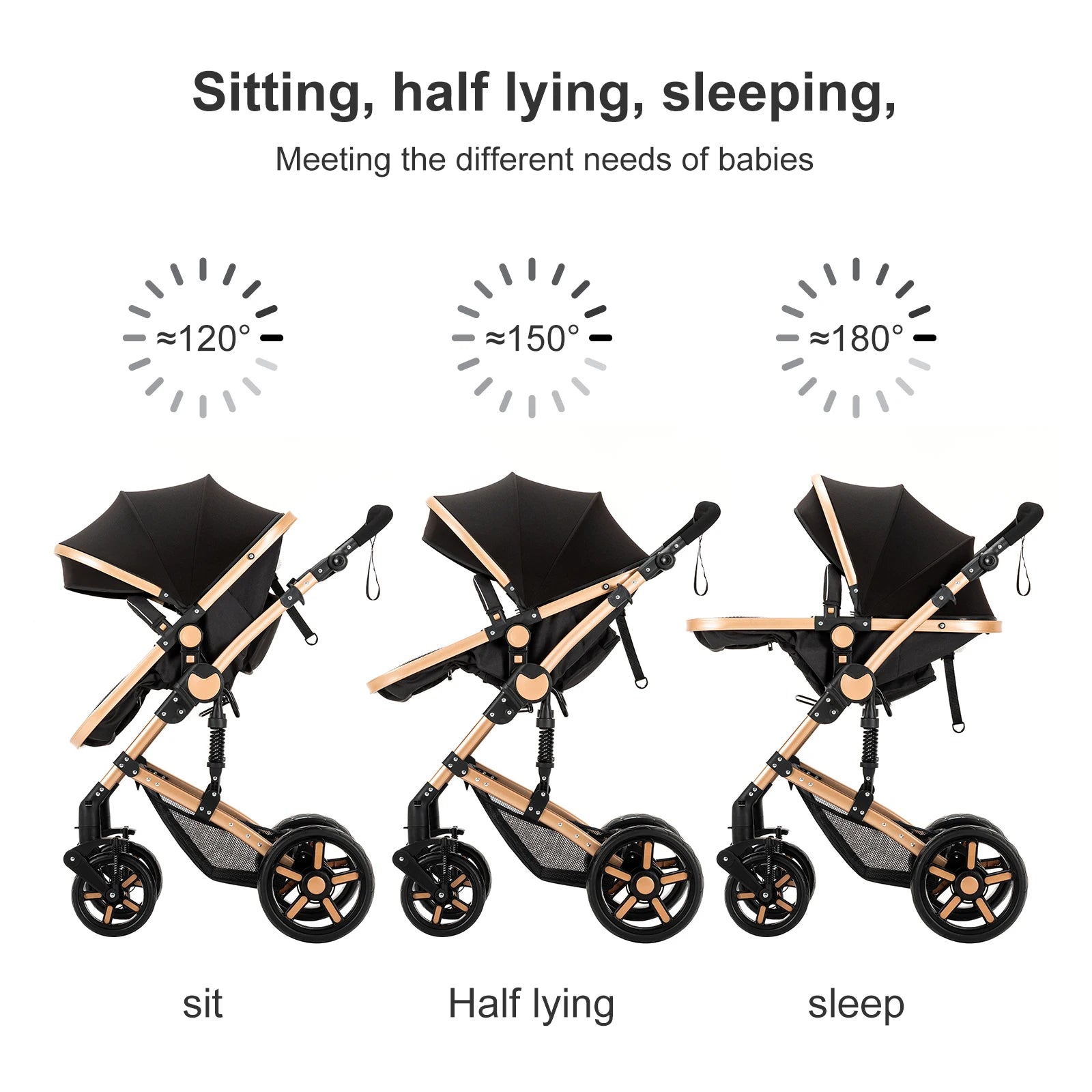 Baby Stroller 3‑in‑1 Lightweight Multifunction Carriage for Newborns