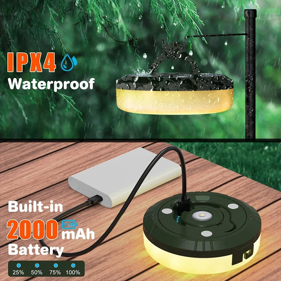 Rechargeable Camping Lantern with 10 m String Light