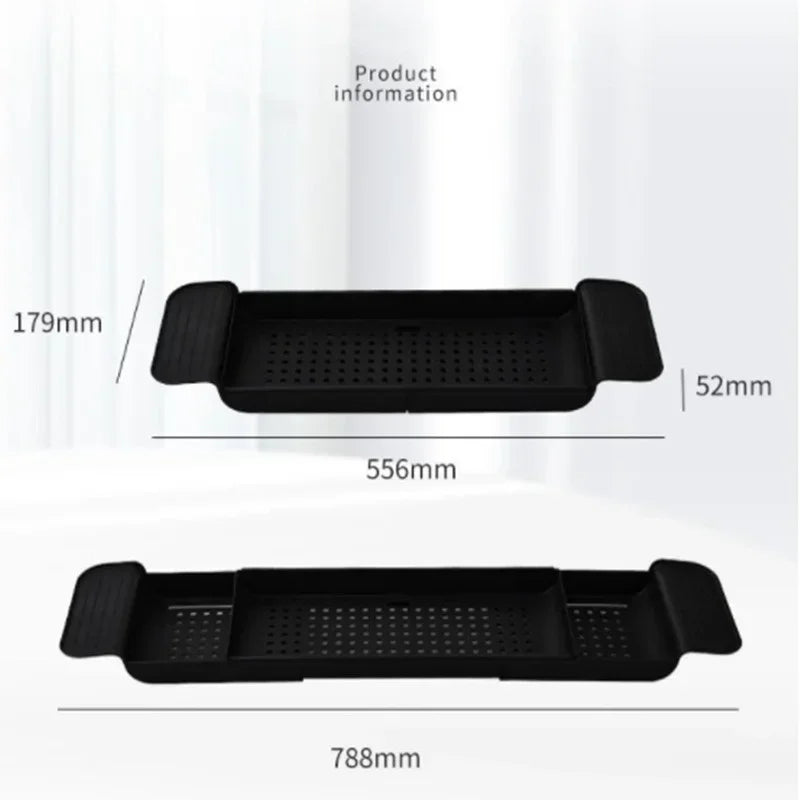 Multi-Function Retractable Bathtub Storage Rack Bath Tray Shelf Tub  Towel Storage Shelf Kitchen Sink Drain Holder