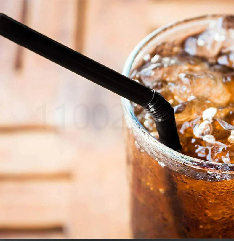 50-1000Pcs Drinking Straws Colorful & Black rietjes Flexible Wedding Party Supplies Drinking Straws Kitchen Wholesale 