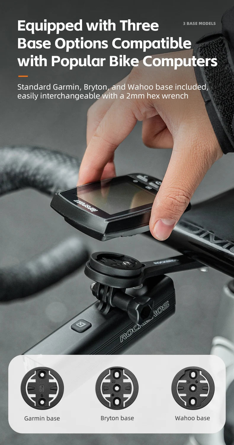 Bike Computer & Front Lamp Mount Bracket for Garmin Bryton