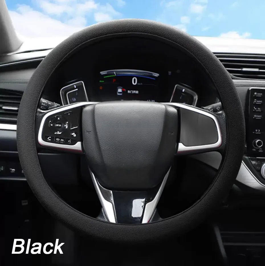 SEAMETAL Silica Gel Steering Wheel Cover Full Surrounded Elastic Car Steer Wheel Protector Anti Slip Universal for 33cm-40cm
