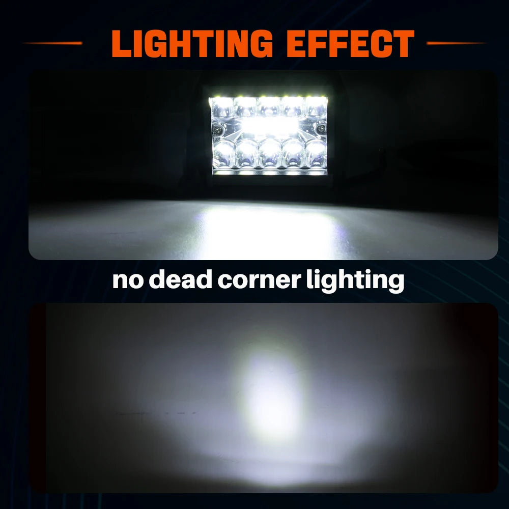 12V 24V LED Work Light Bar 4 Inch Square Offroad Light