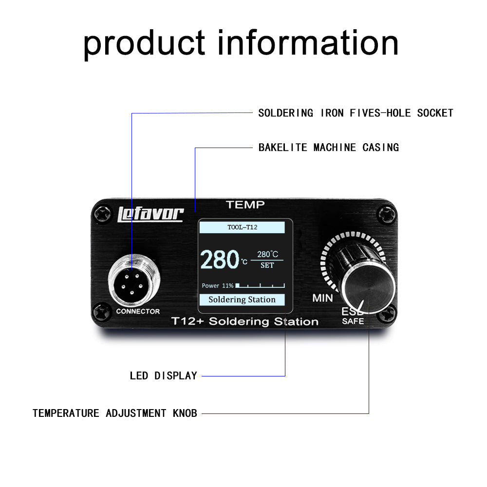 T12 75W Digital Soldering Iron StationTips Welding Rework Station  temperature adjustable control  microcontroller 