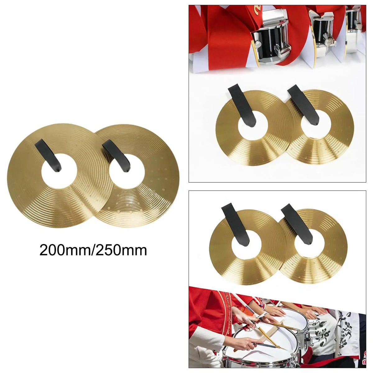 Hand Crash cymbaler med remmar - par