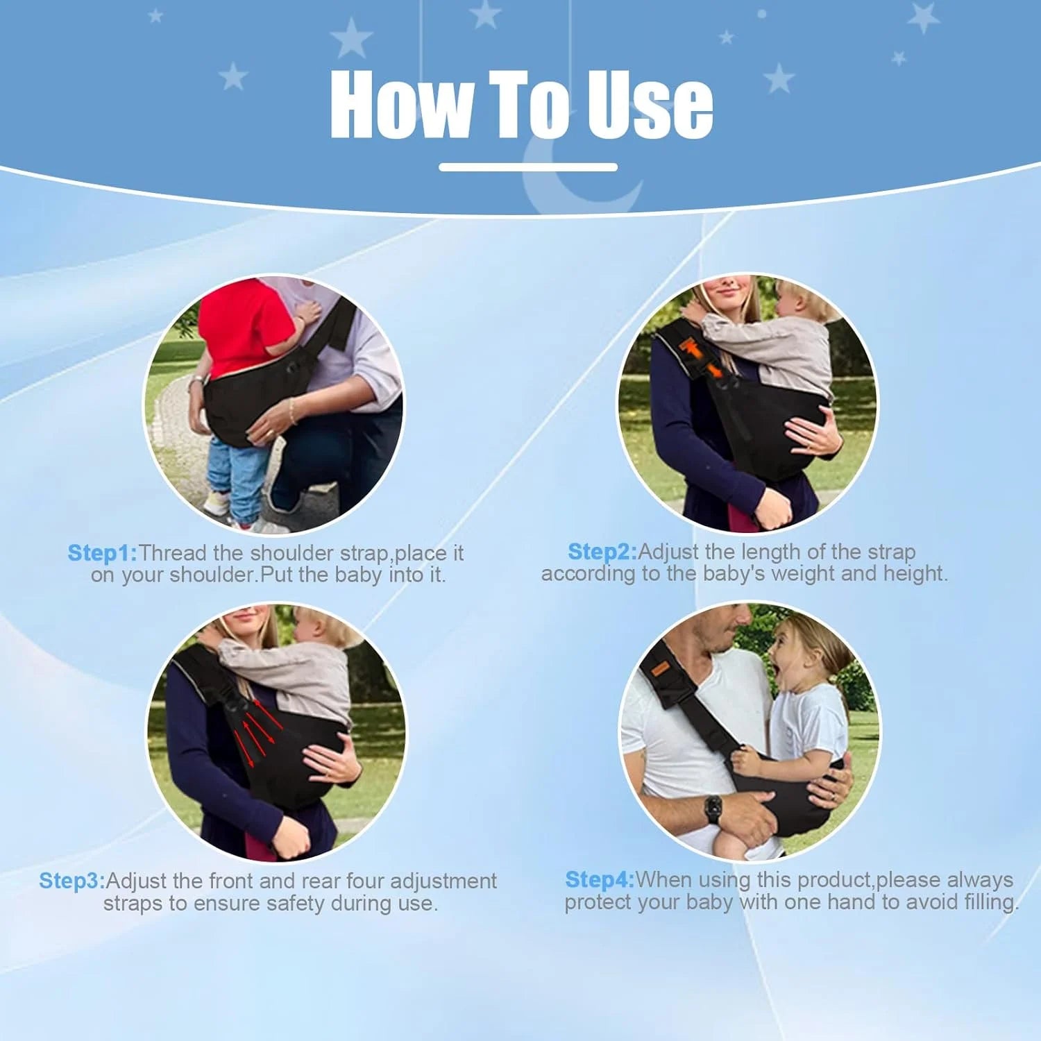 Portable Baby Carrier Wrap Toddler Sling