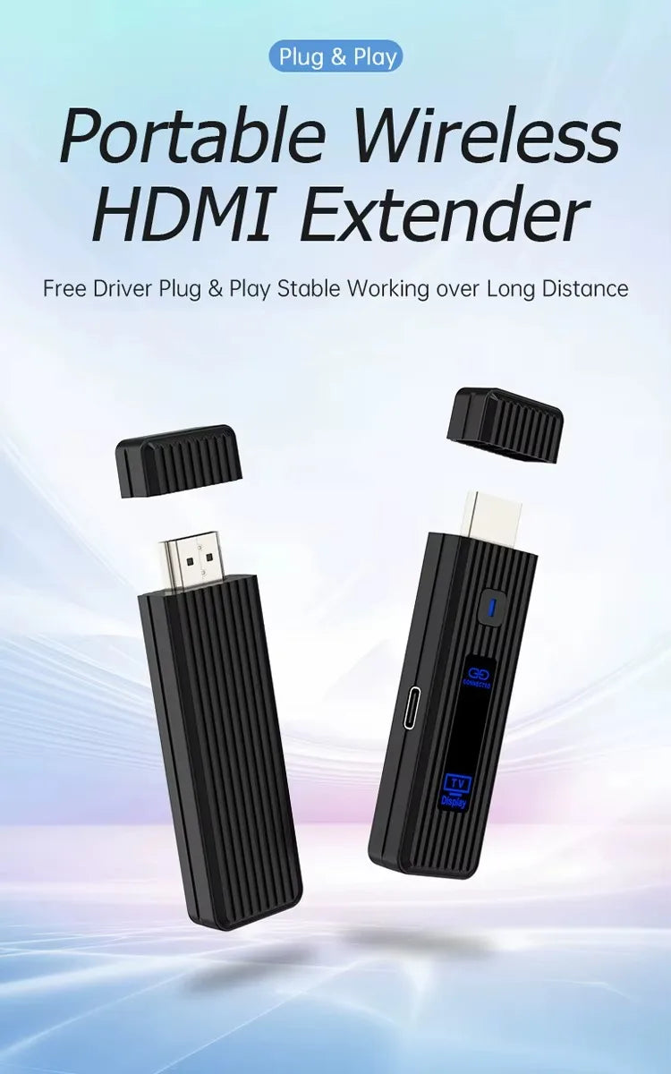 Wireless HDMI-Compatible Video Transmitter and Receiver Extender kit TV Stick Dongle Adapter For PC Camera Laptop To Monitor TV 