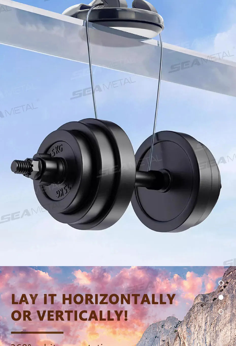SEAMETAL Head-Up Phone Mount for Car Dashboard Rotation Phone Holder Anti Slip 360-Degree Rotation Universal Navigation Holder