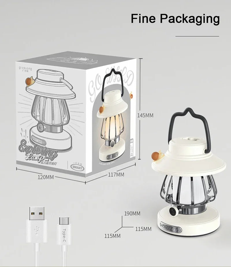 Punjiva kamp-lampa s temperaturnom bojom svjetla