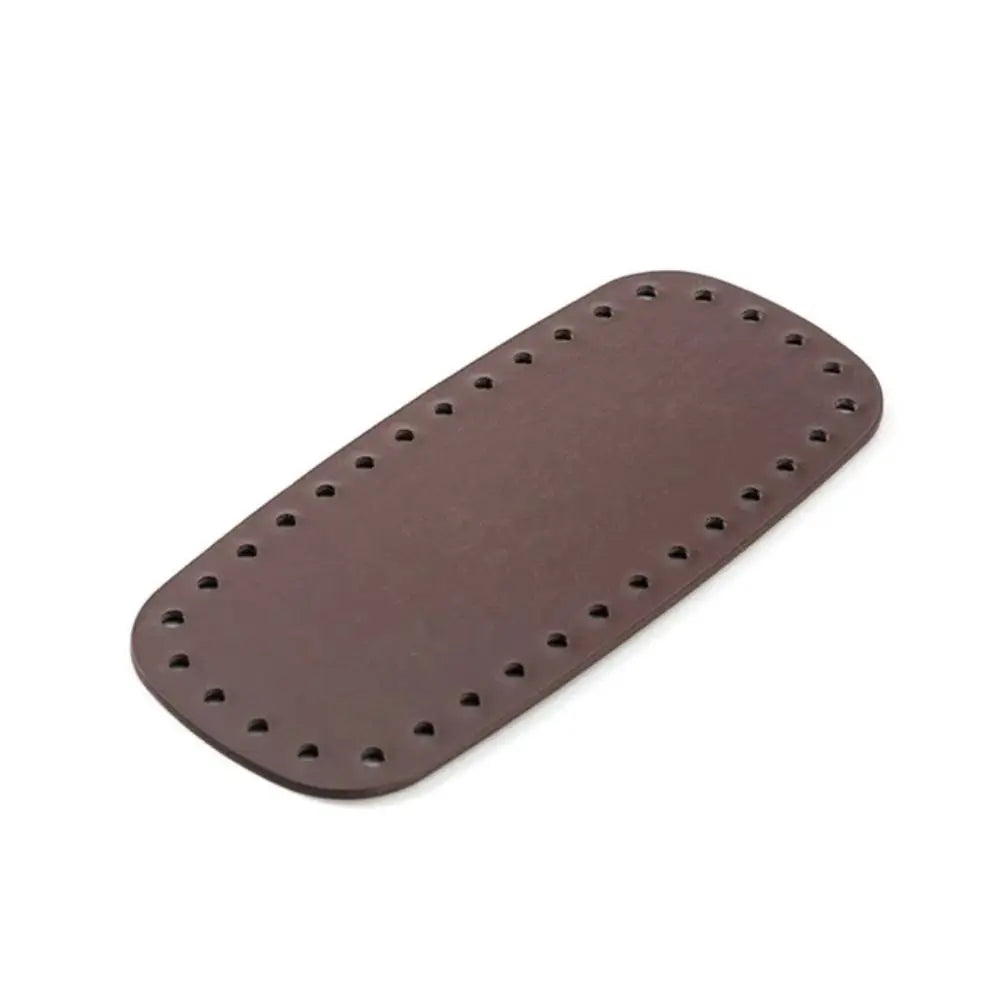 Base de bolsa de croche em couro PU oval, 20 × 9 cm