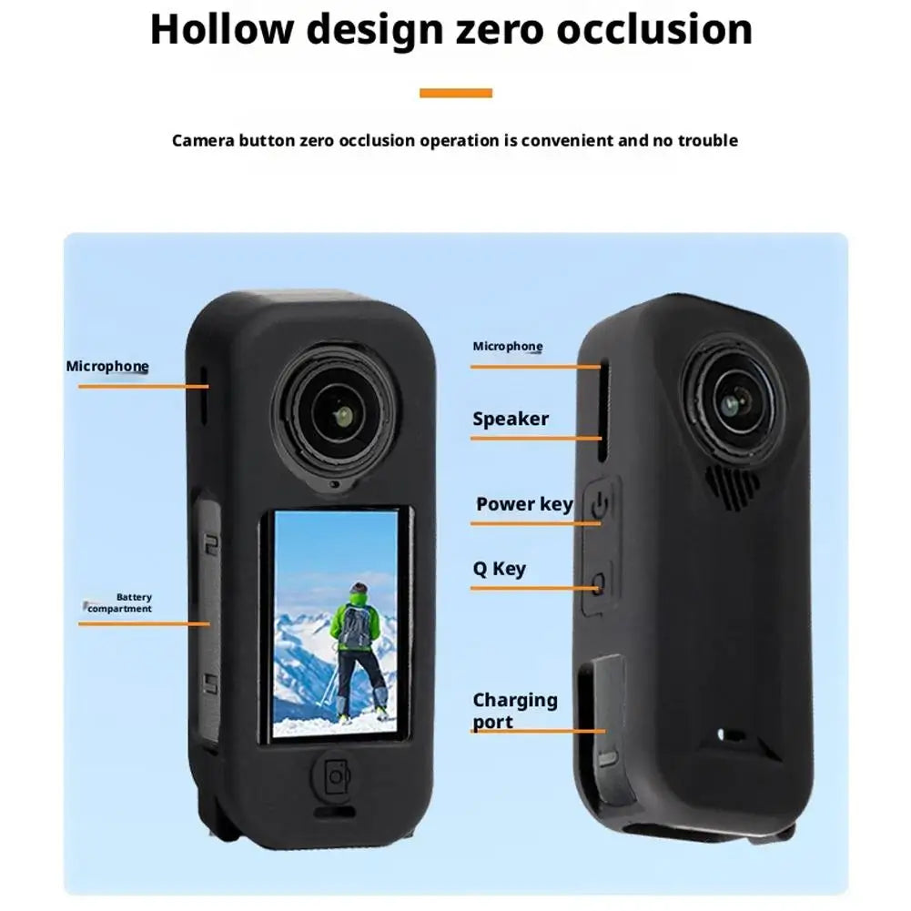 Full Body Protective Case For Insta360 X4 Air Portable Shockproof Dustproof Silicone Cover With Lens Cap