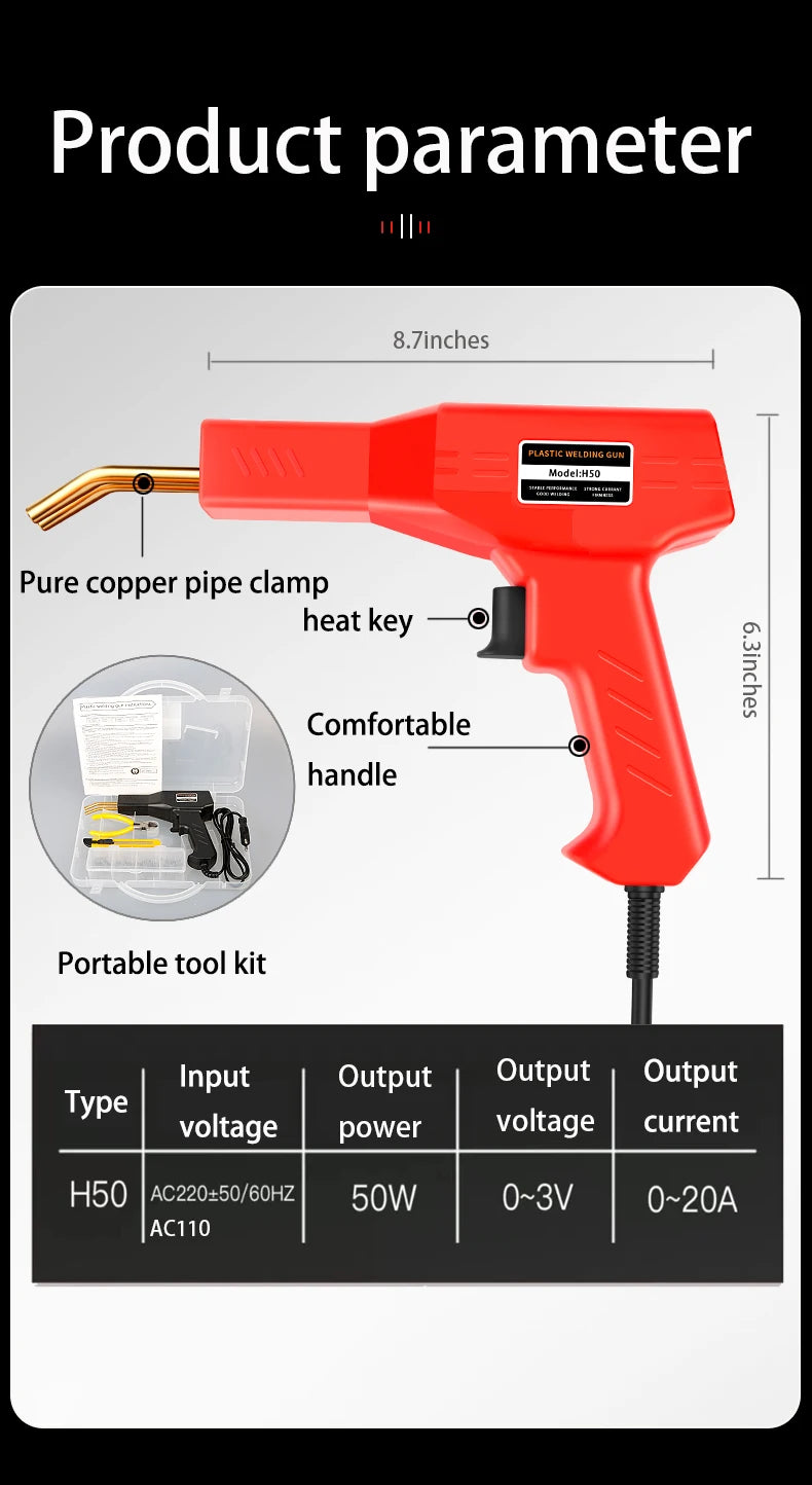 Saldatore a plastica con pistola termica per riparazione paraurti kit torcia