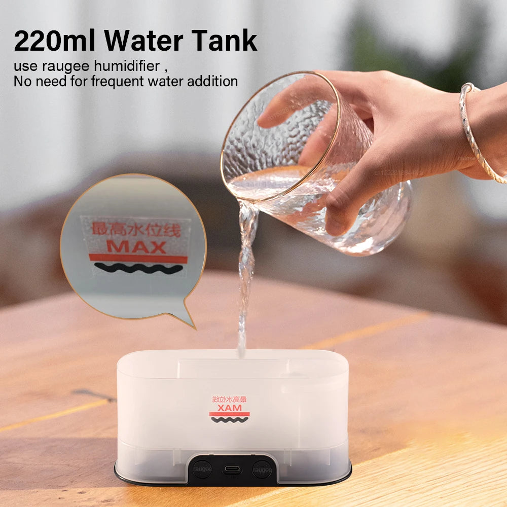 Flame-Effect USB Aroma Diffuser with Coloured Light