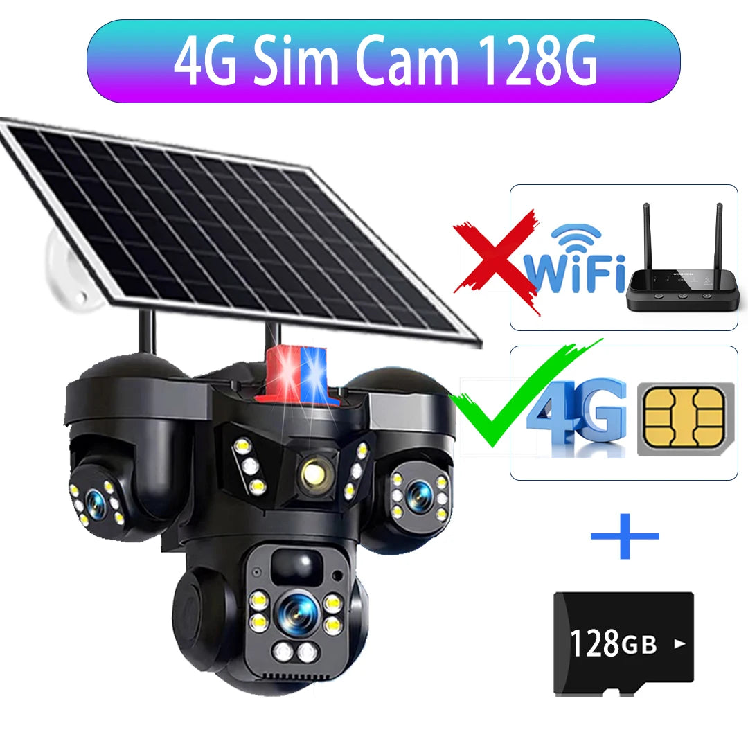 15MP Triple Lens Solar Security Camera with 360° Tracking