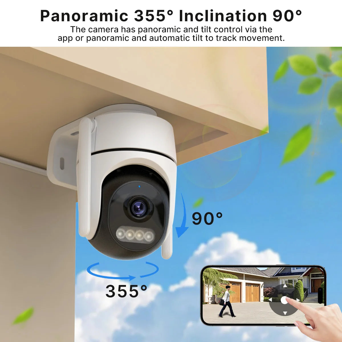 1080P WiFi PTZ Security Camera with Night Vision & Two-Way Audio