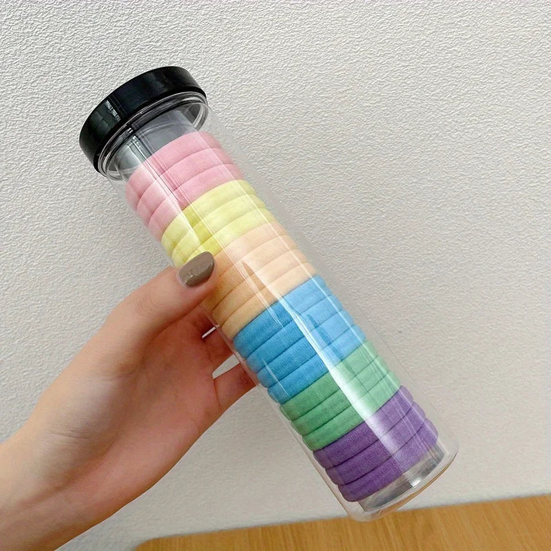 20pcs/can High Elastic Hair Ring French Style Bands Tie Thickened Hair Rope Basic Simple Head Rope For Women Girls Iddal Choice 