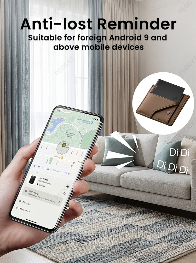 Android 1-4 Pack Smart Wallet Tracker Card Works with Google Find Hub App Location Tag Keys Bag Anti-Lost Bluetooth GPS Tracker
