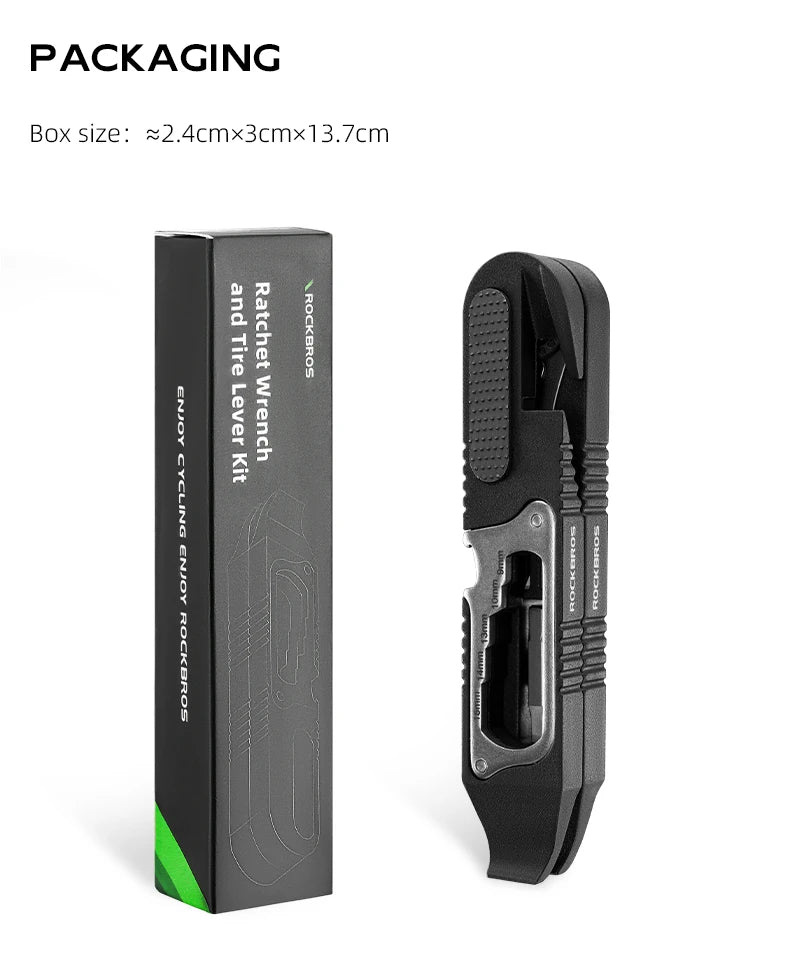Kit multiutensili per bicicletta ROCKBROS con chiave a cricchetto e leve per pneumatici