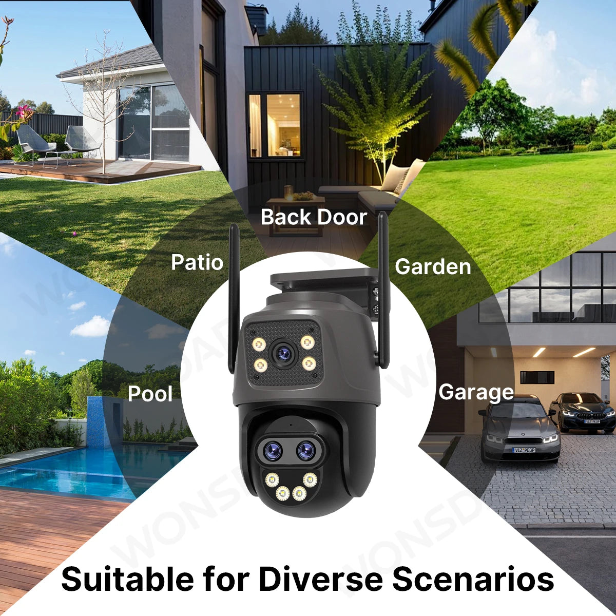 WiFi Outdoor PTZ Security Camera with Auto Tracking