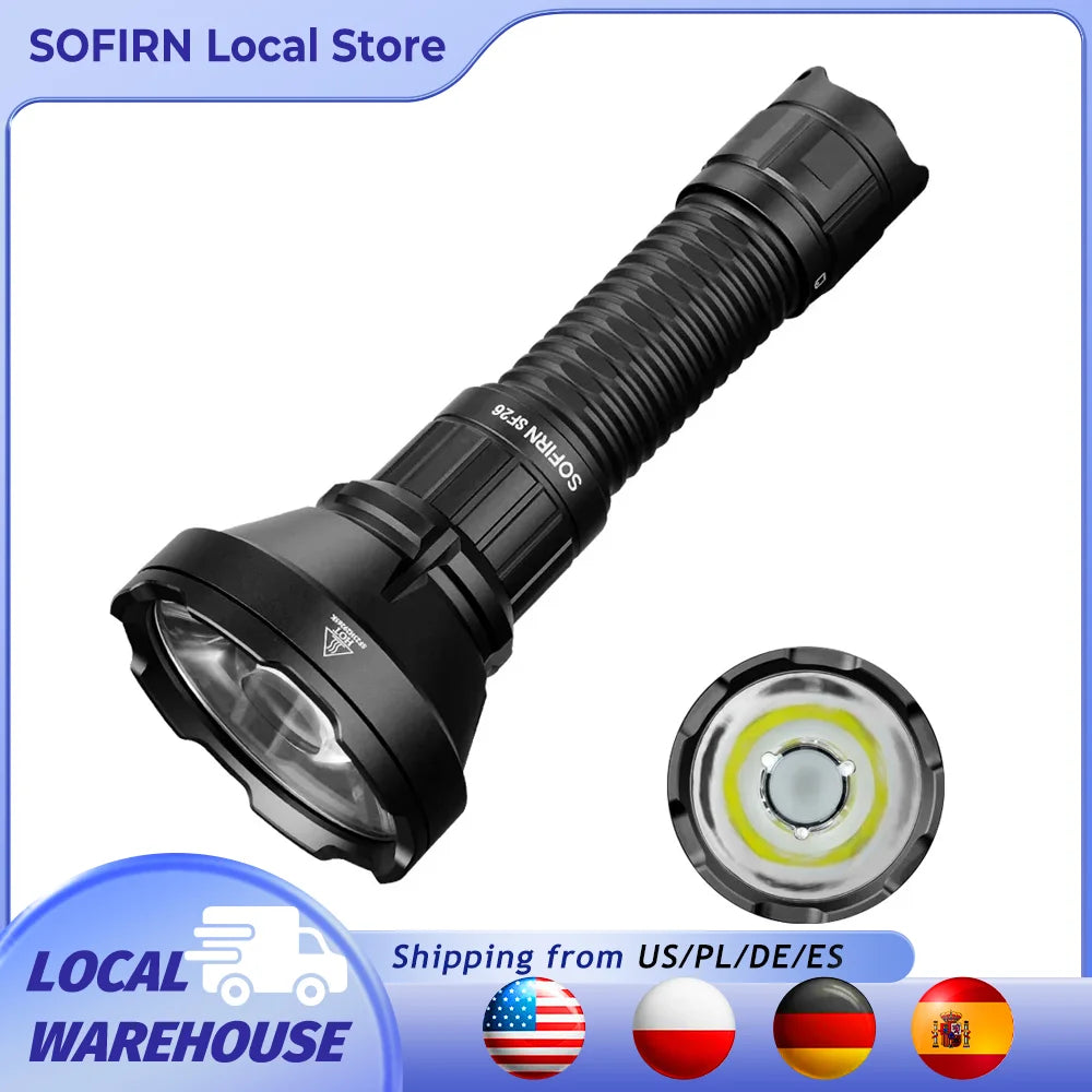 Lampe de poche tactique Sofirn SF26 2000 lumens rechargeable USB-C