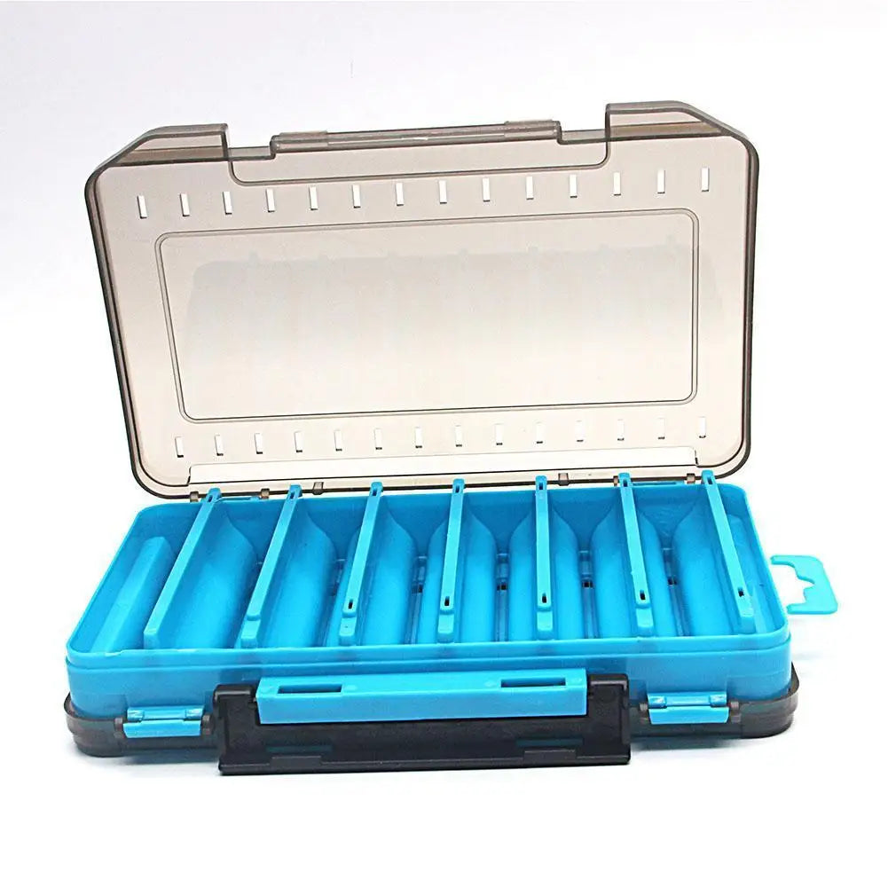 Double-Sided Fishing Tackle Box for Hooks, Lures and Baits