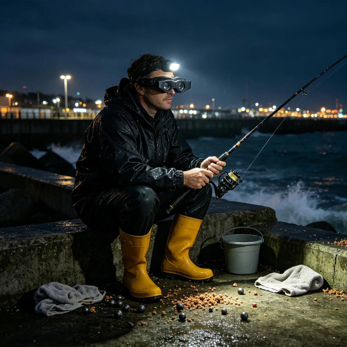 Night Vision Fishing Telescope, High Magnification for Fishing, Portable Night Vision Fishing, Double Layer Fishing Glasses
