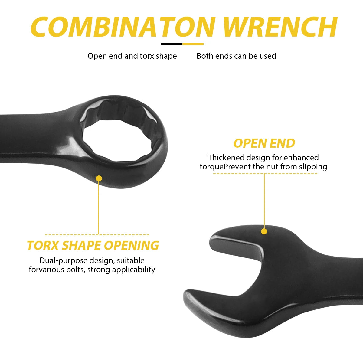 Metric Combination Wrench Set with Bag
