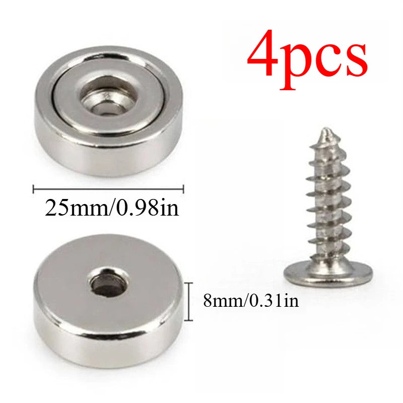 Countersunk Hole Round Magnets Multi Use For Refrigerator Whiteboard Warehouse Tool Snack Storage Holders