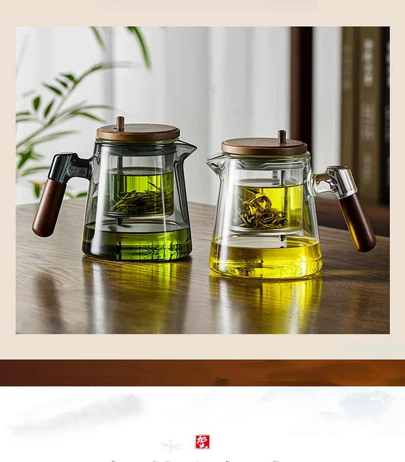 Tea Ceremony Culture Large Capacity Dividing Teacup Removable Glass Inner Tank Home Tea Water Separation Filter Teacup 