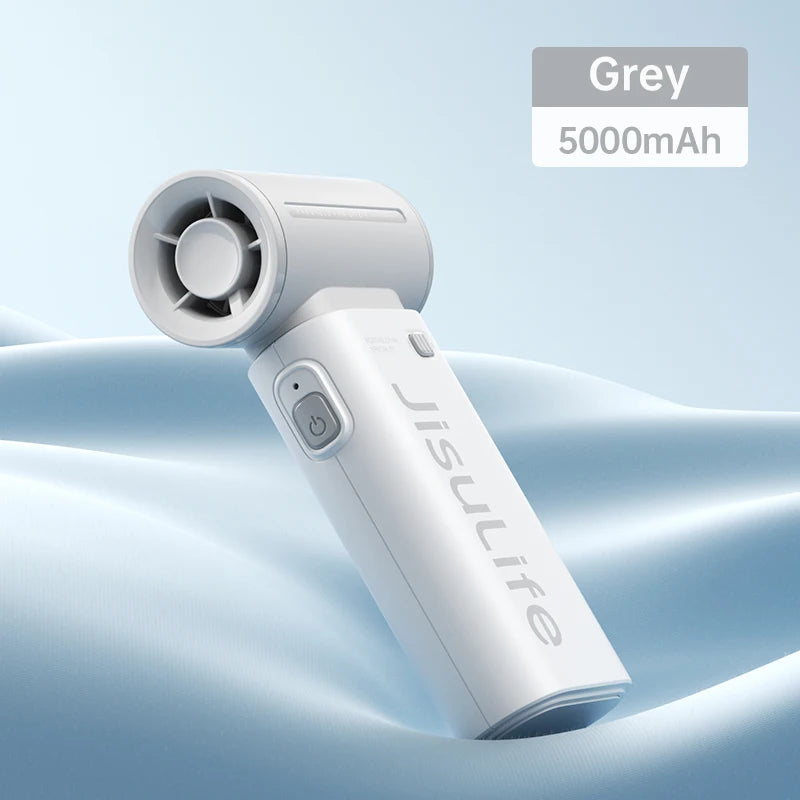 JISULIFE Handheld Turbo Fan 5 Speeds, 5000mAh Rechargeable